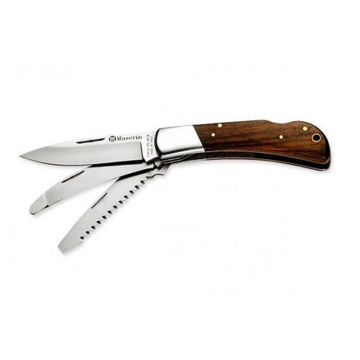 Maserin Jagtkniv med træskæfte - opbrækker - sav