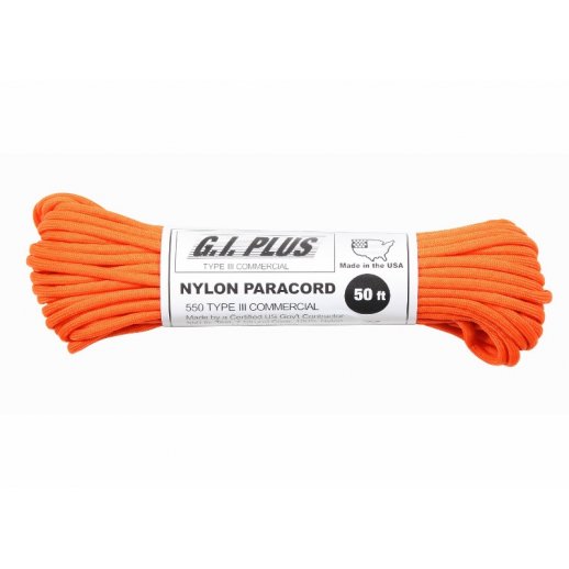 Nylon Paracord reb 30m , 4 mm tyk Safety Orange