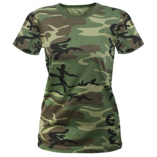Camouflage t-shirt til dame - lang model